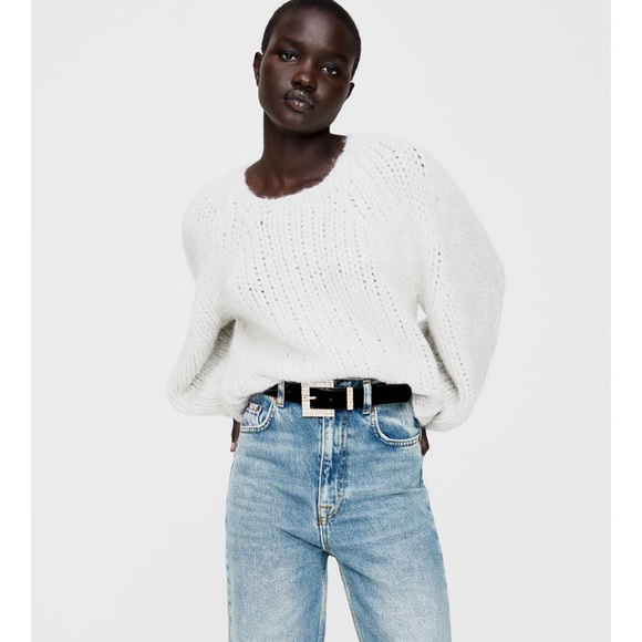 ZARA Sparkly Buckle Velvet Belt - Picture 5 of 6